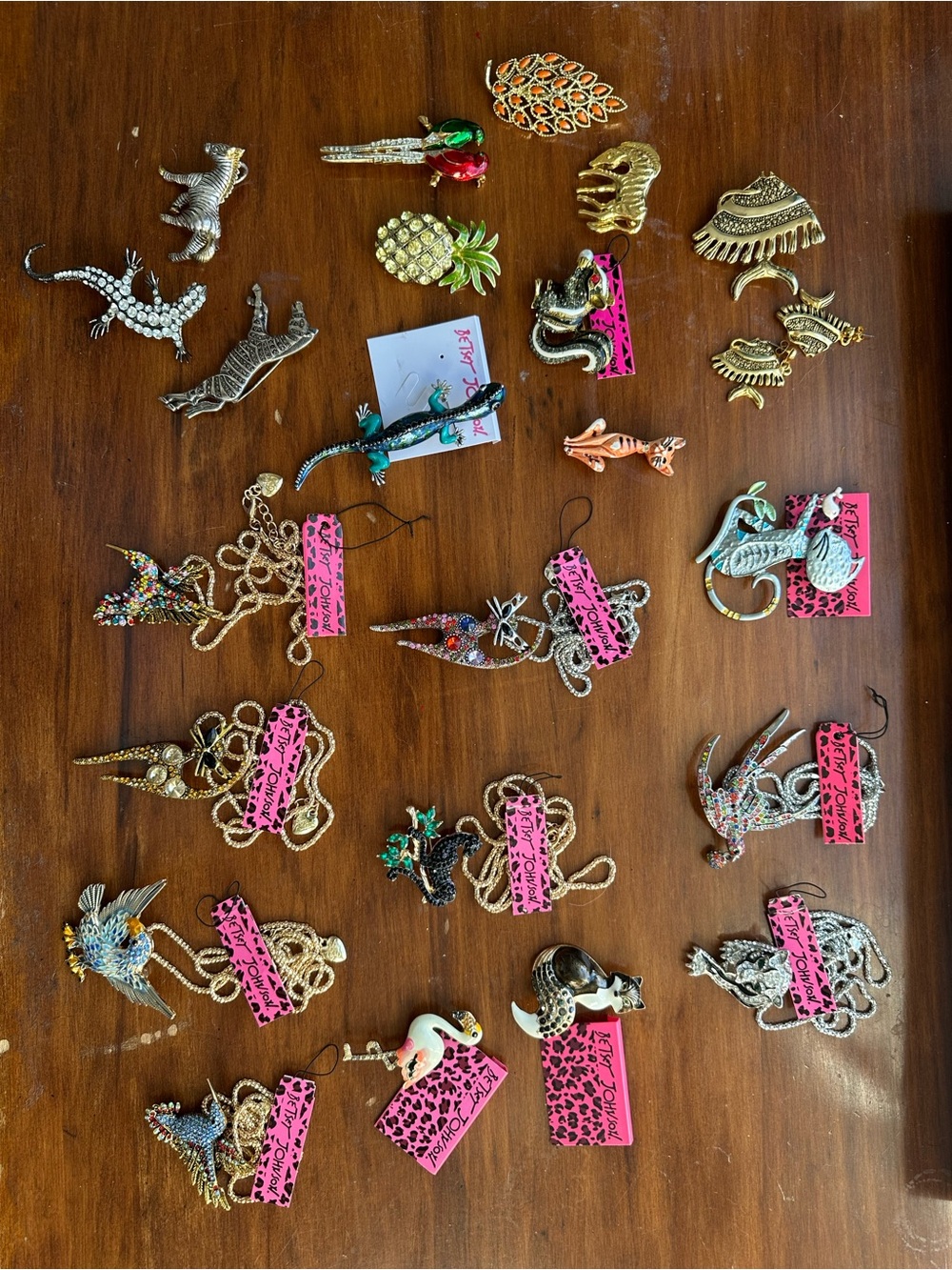 (LOT of 23) Betsey Johnson/Various Multicolor Crystal Pins/Pendants